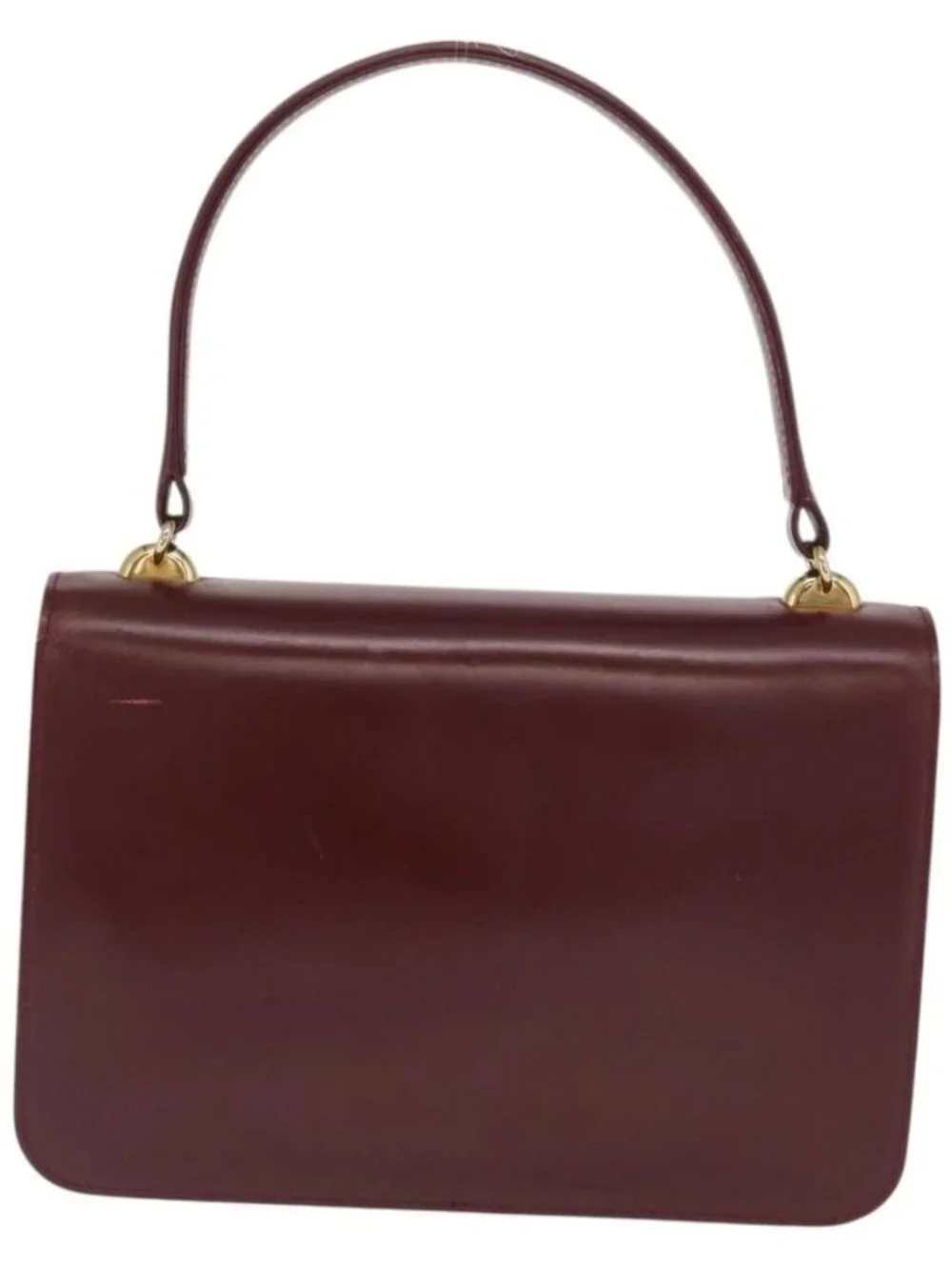 GUCCI Hand Bag Leather Bordeaux Gold Auth ep13170 - Picture 2 of 16